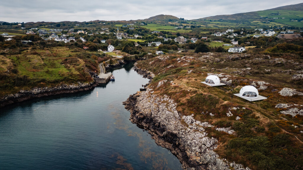 drone shot of landscape